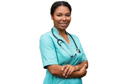 Professional nurse holding a clipboard
