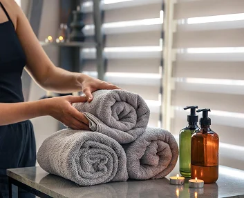 Fresh towels prepared for in-home care